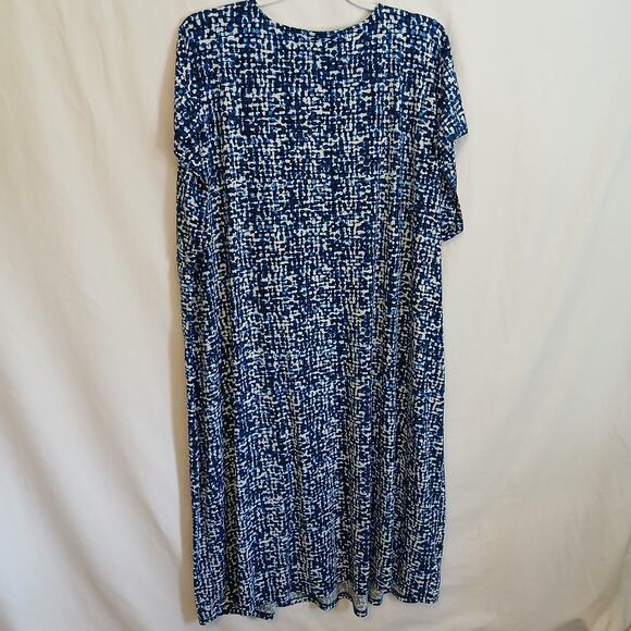 Lane Bryant 26/28 a line swing style blue multi-color geometric print sleeveless - Picture 5 of 11
